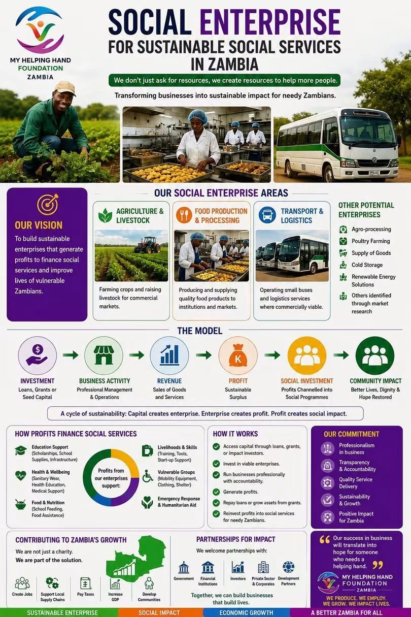 Social enterprise for sustainable social services in Zambia