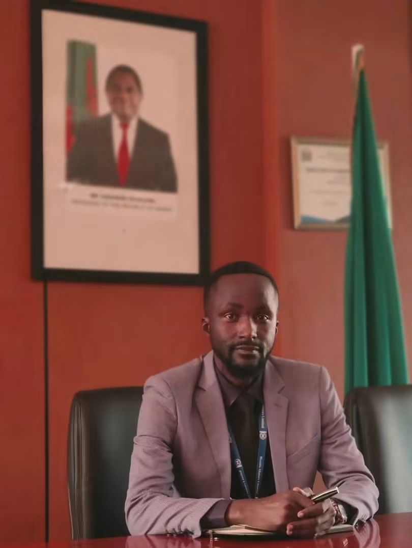 Joshua Lungu with young people supported by the foundation